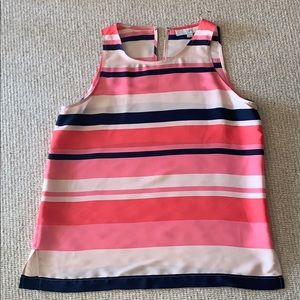 Women’s tank. Pink and navy stripe.